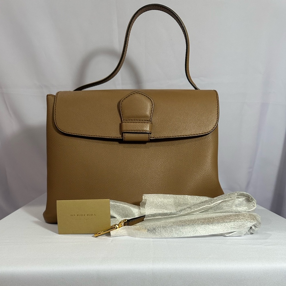 Burberry 2way Handbag leather Brown Mulch color Women crossbody